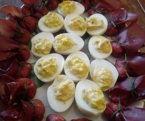 bresaola & filled eggs